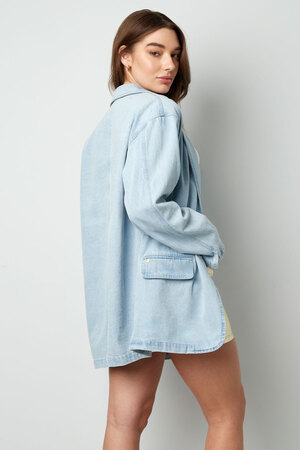 Denim blazer with buttons - blue  h5 Picture6